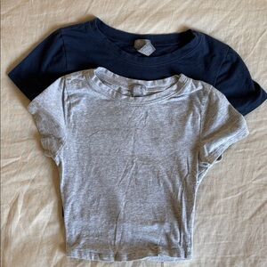 Tilly's Navy and Gray Crop Tops